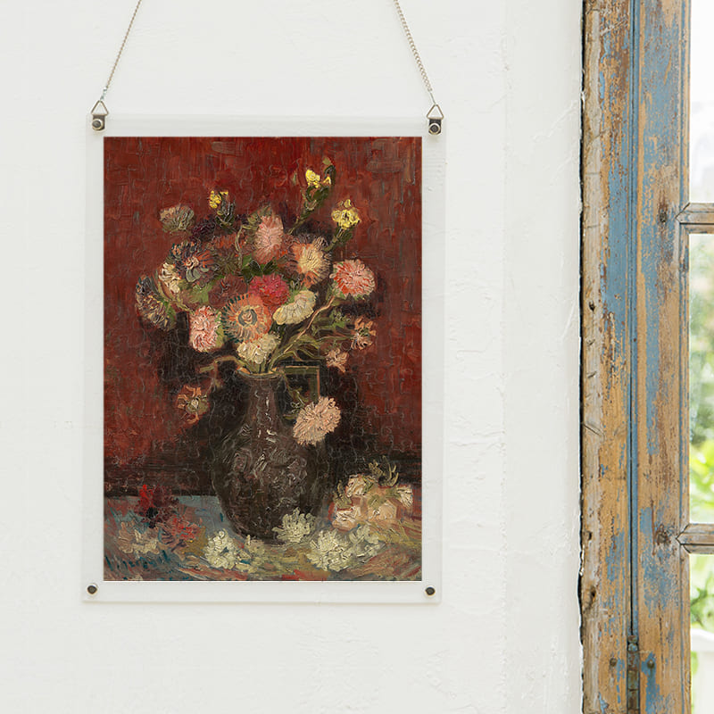 「中国のアスターとグラジオラスの花瓶（フィンセント・ファン・ゴッホ）」パズルをインテリアとして飾る