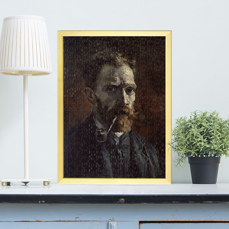 パイプをくわえた自画像（1886年）（フィンセント・ファン・ゴッホ）