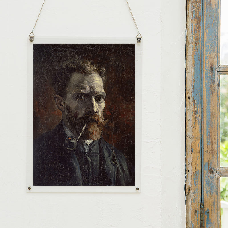 「パイプをくわえた自画像（1886年）（フィンセント・ファン・ゴッホ）」パズルをインテリアとして飾る