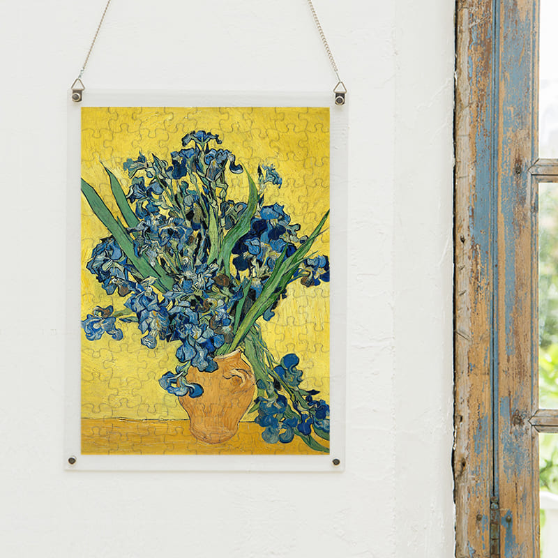 「最後に描いたアイリス（フィンセント・ファン・ゴッホ）」パズルをインテリアとして飾る