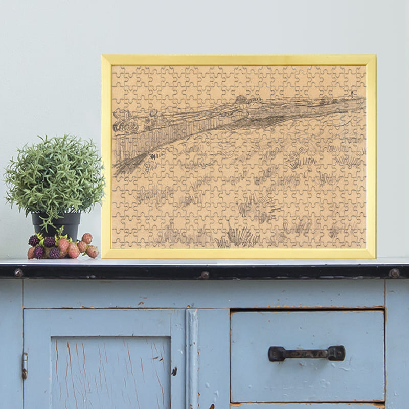 サン・レミ・ド・プロヴァンスにある聖パウロ精神病院の裏手の野原の眺め（フィンセント・ファン・ゴッホ）