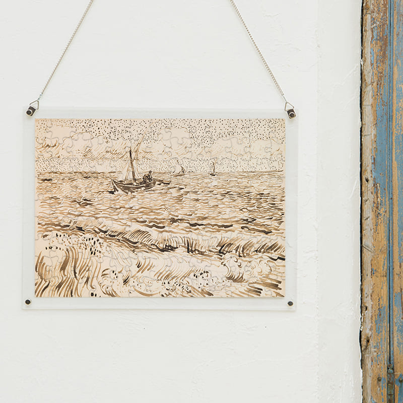 「サント・マリー・ド・ラ・メールの漁船（フィンセント・ファン・ゴッホ）」パズルをインテリアとして飾る