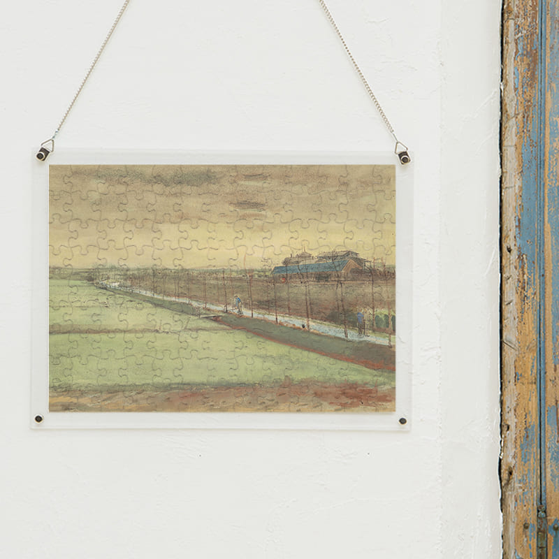 「レイスウェイク近くの草地とスケンク通り（フィンセント・ファン・ゴッホ）」パズルをインテリアとして飾る