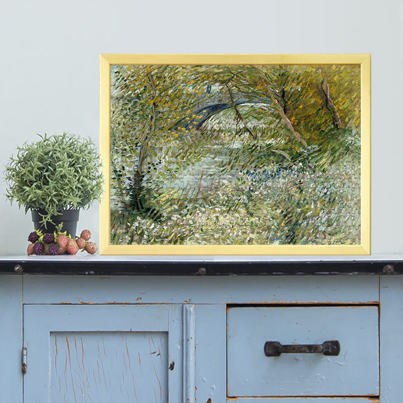 春のセーヌ川の川岸とクリシー橋（フィンセント・ファン・ゴッホ）