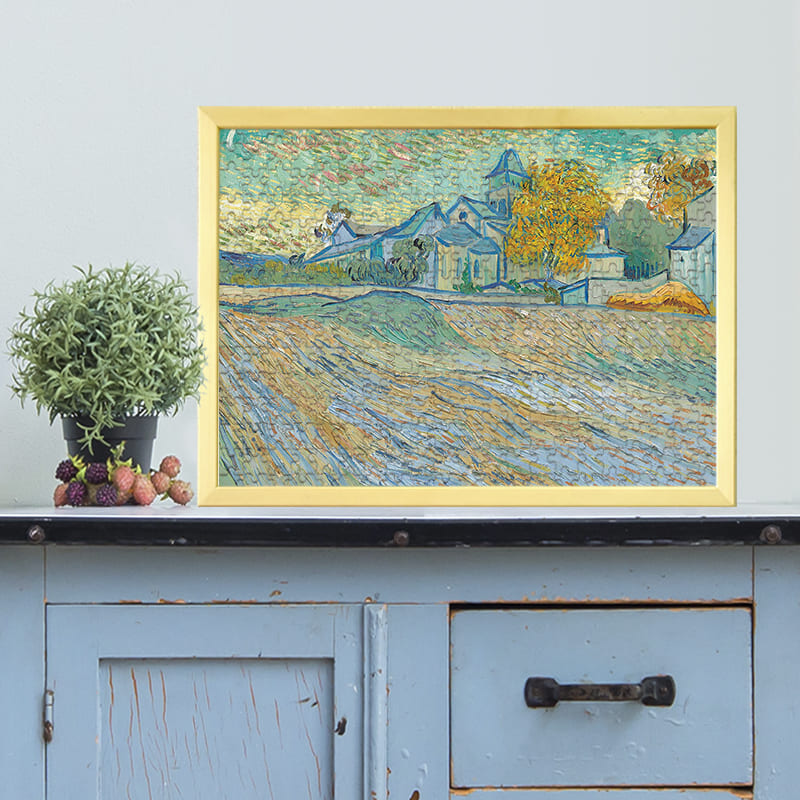 精神病院とサン＝ポール・ド・モーソール礼拝堂の眺め（フィンセント・ファン・ゴッホ）