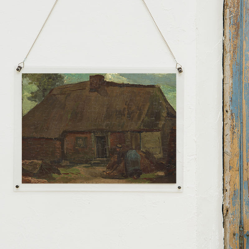 「鋤仕事をする農婦のいる家（フィンセント・ファン・ゴッホ）」パズルをインテリアとして飾る