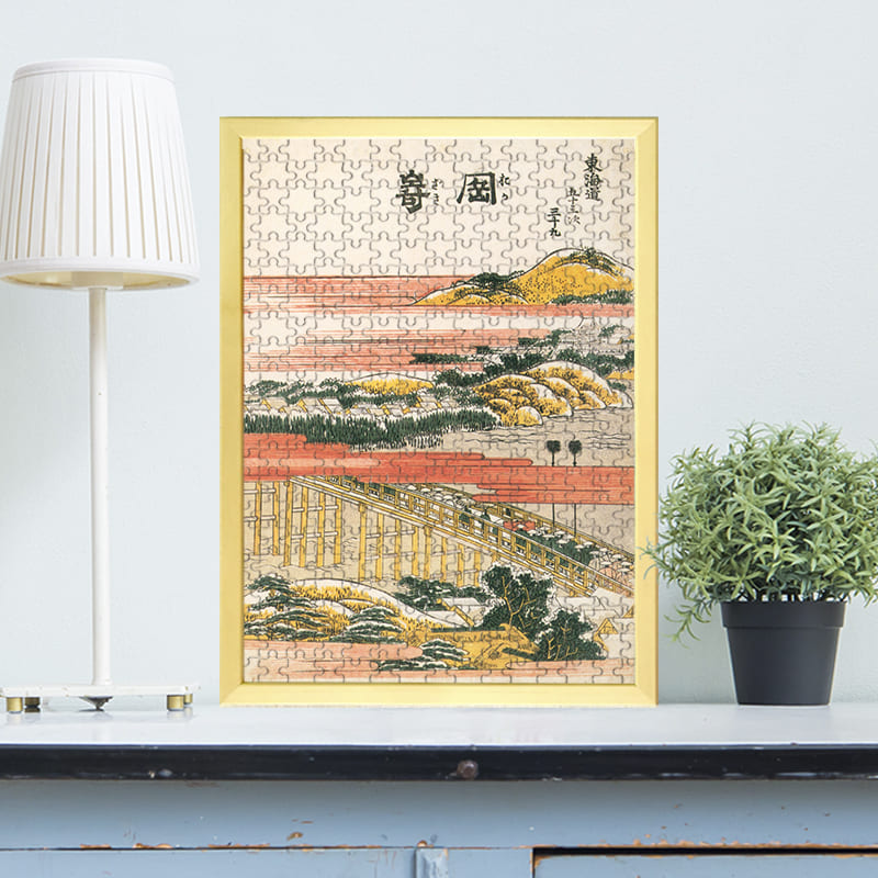 東海道五十三次 岡崎（葛飾北斎）