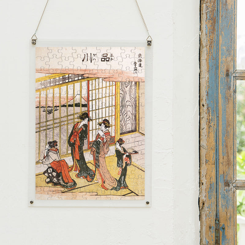 「東海道五十三次 品川（葛飾北斎）」パズルをインテリアとして飾る