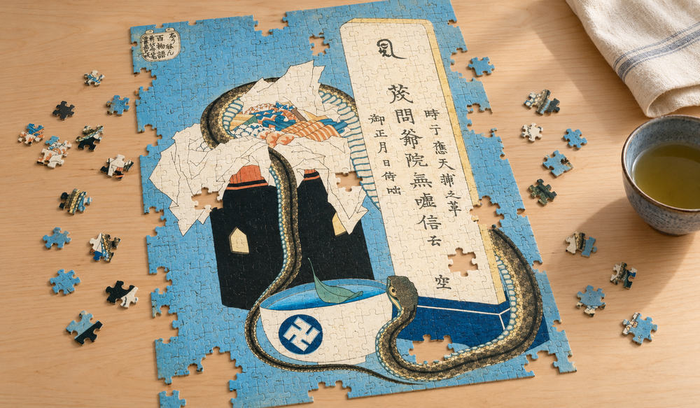 百物語 しうねんを組み立てているアートジグソーパズルのイメージ