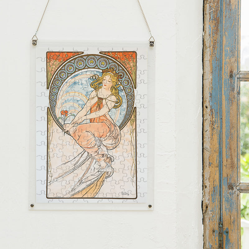 「四芸術・絵画（アルフォンス・ミュシャ）」パズルをインテリアとして飾る