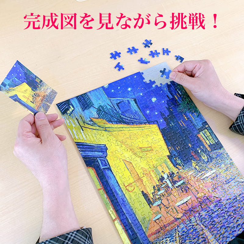 完成図を見ながら挑戦！