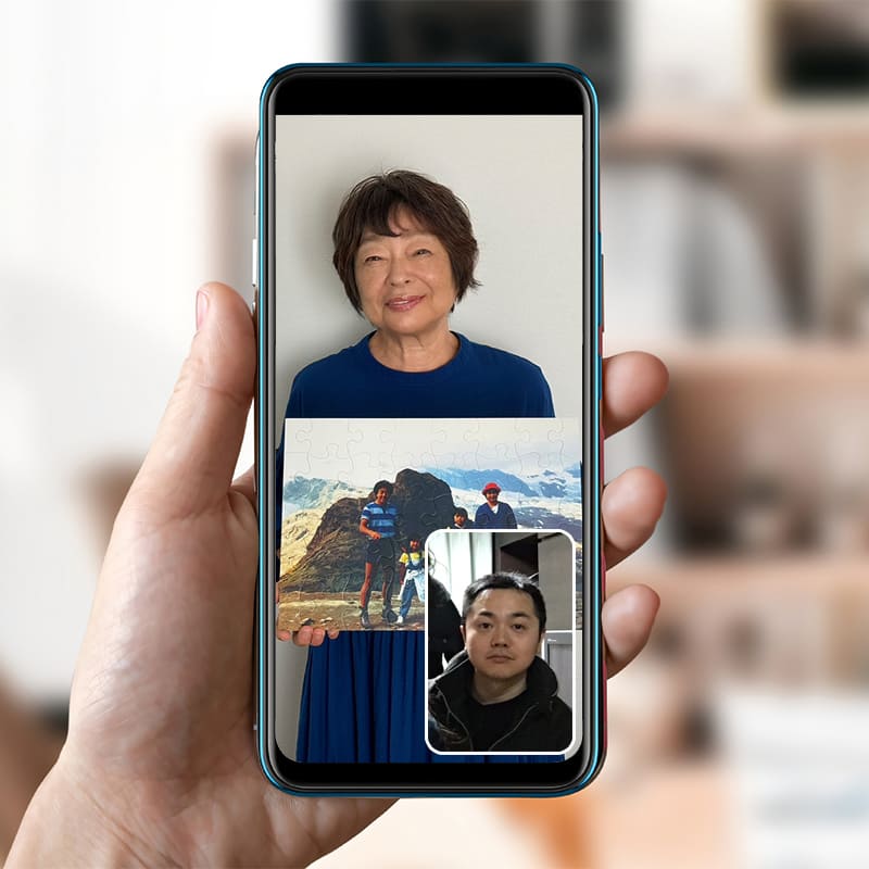 パズル完成の報告で親子コミュニケーション