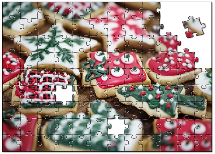 クリスマスのアイシングクッキーパズル