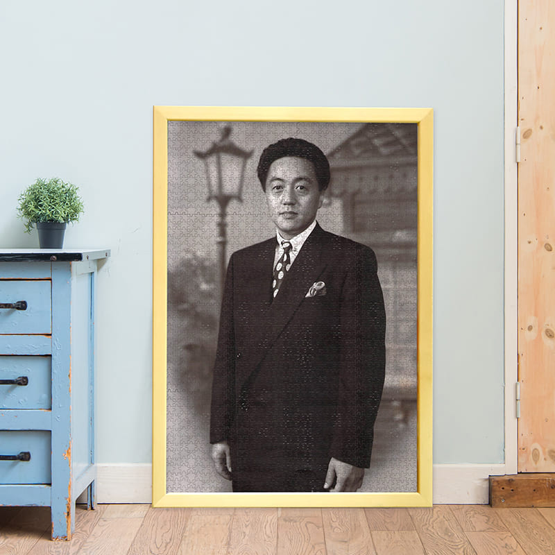 白黒写真パズルでボケ防止