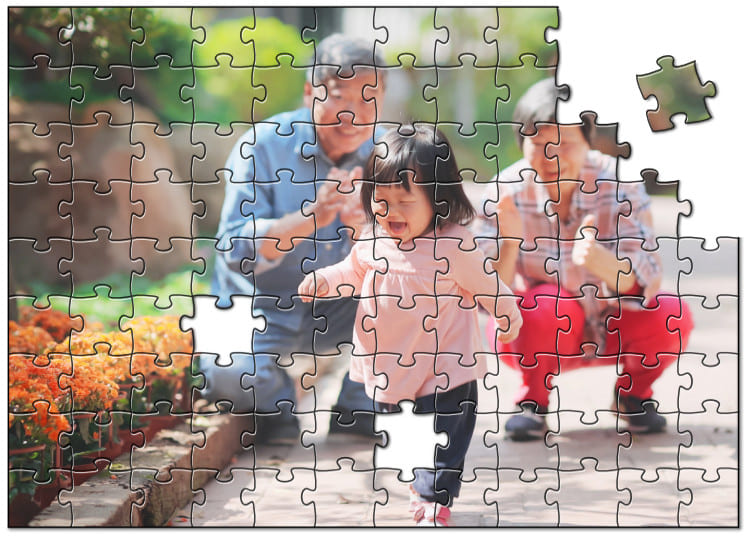 祖父母とお孫さんのオリジナルパズル