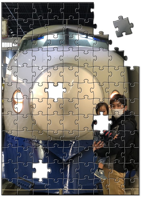 子どもと電車の写真でパズル3
