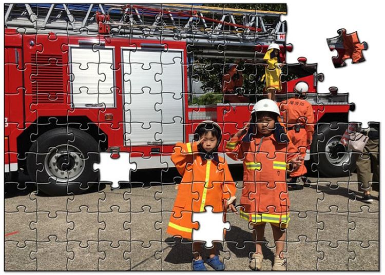 消防車の写真パズル