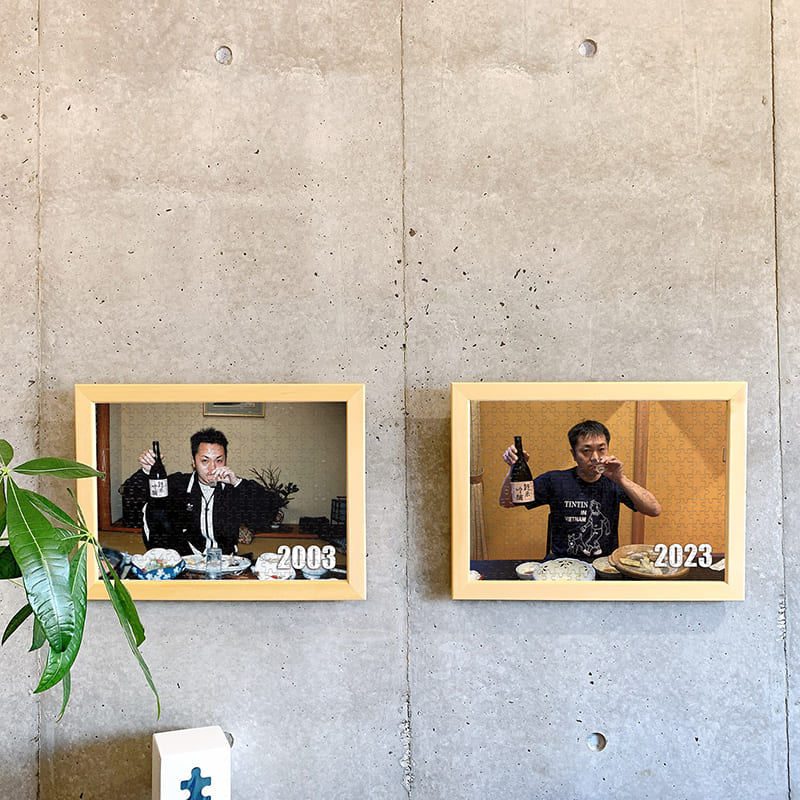 数年前と現在の写真をパズルに